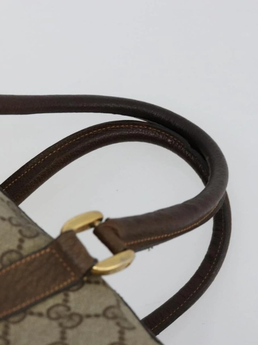 GUCCI GG Supreme Boston Bag PVC Beige Gold Auth 184499 - Picture 9 of 14